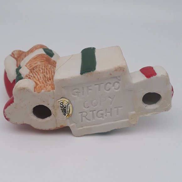 Holiday Candle Climbers Porcelain Candle Holders Giftco Bear & Cat - Picture 7 of 7